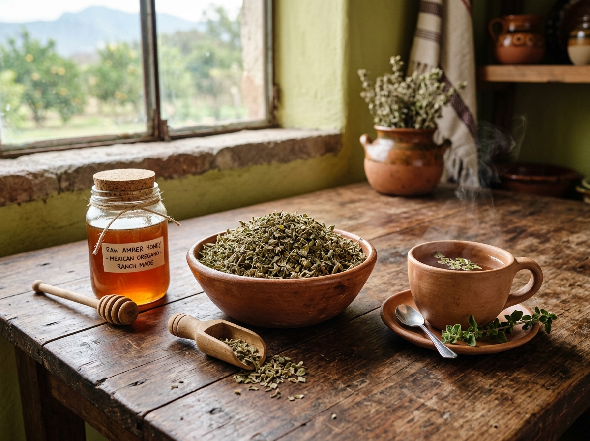Infusión de orégano y miel